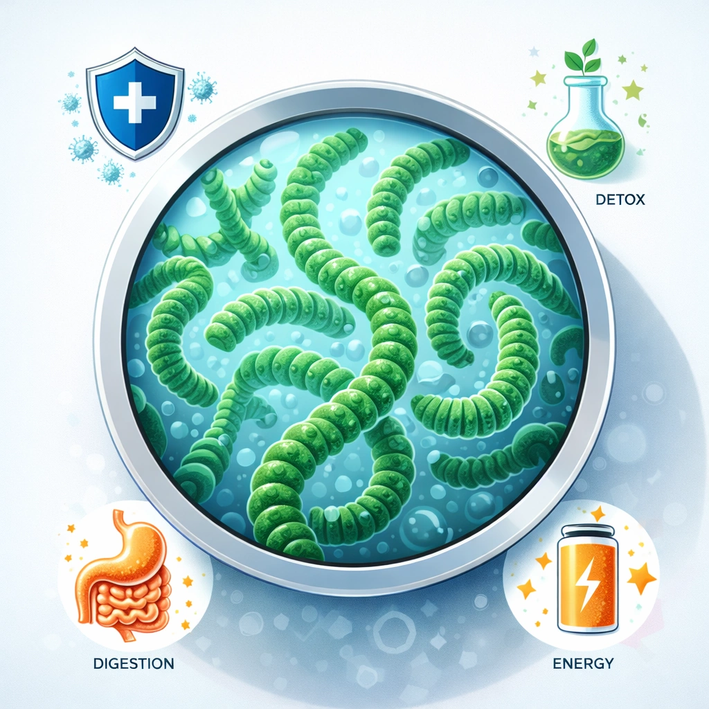 Spirulina helps support cellular health, increase vitality, and promote natural detoxification.